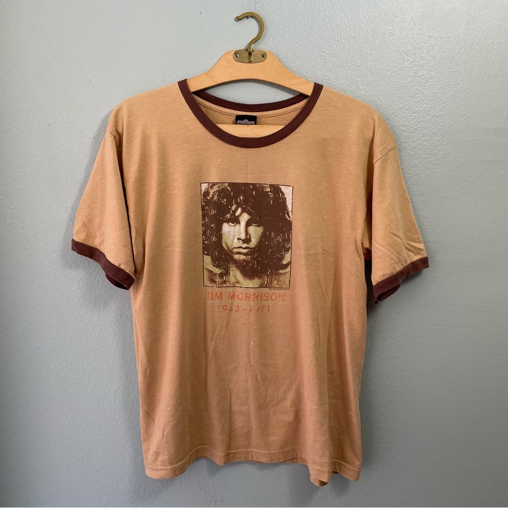 Winterland | Y2K 2004 Tan Jim Morrison Distressed Graphic Tee